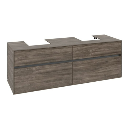 V&B Meuble sous lavabo Collaro 160x54,8x50cm, 2 tiroirs, chêne pierre