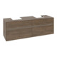 V&B Meuble sous lavabo Collaro 160x54,8x50cm, 2 tiroirs, LED 12W, Ariz. Oa-1