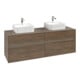 V&B Meuble sous lavabo Collaro 160x54,8x50cm, 2 tiroirs, LED 12W, Ariz. Oa-3