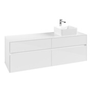 V&B Meuble sous lavabo Collaro 160x54,8x50cm, lavabo à droite, blanc brillant