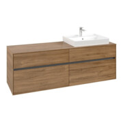 V&B Meuble sous lavabo Collaro 160x54,8x50cm, lavabo à droite, chêne Kansas-4