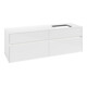 V&B Meuble sous lavabo Collaro 160x54,8x50cm, lavabo à droite, LED 12W, blanc brillant-1