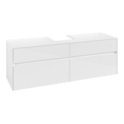 V&B Meuble sous lavabo Collaro 160x54,8x50cm, lavabo central, blanc brillant