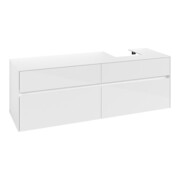 V&B Meuble sous-lavabo Collaro 160x54,8x50cm, lavabo droite, blanc brillant