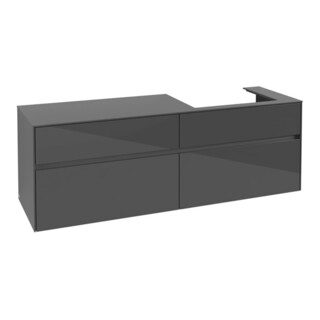 V&B Meuble sous lavabo Collaro 160x54,8x50cm, lavabo droite, gris brillant