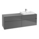 V&B Meuble sous lavabo Collaro 160x54,8x50cm, lavabo droite, gris brillant-3