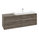 V&B Meuble sous-lavabo Collaro 160x54,8x50cm, Lavabo droite, LED 12W, st. Oa-3