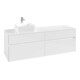 V&B Meuble sous lavabo Collaro 160x54,8x50cm, lavabo gauche, blanc brillant-1