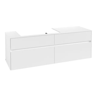 V&B Meuble sous-lavabo Collaro 160x54,8x50cm, lavabo gauche, blanc mat