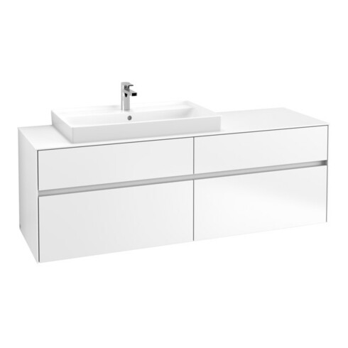 V&B Meuble sous-lavabo Collaro 160x54,8x50cm, lavabo gauche, blanc mat