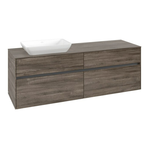 V&B Meuble sous lavabo Collaro 160x54,8x50cm, LV à gauche, chêne pierre