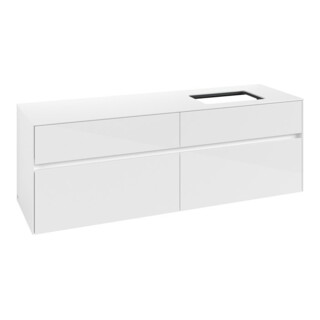V&B Meuble sous lavabo Collaro 160x54,8x50cm, LV droite, blanc brillant