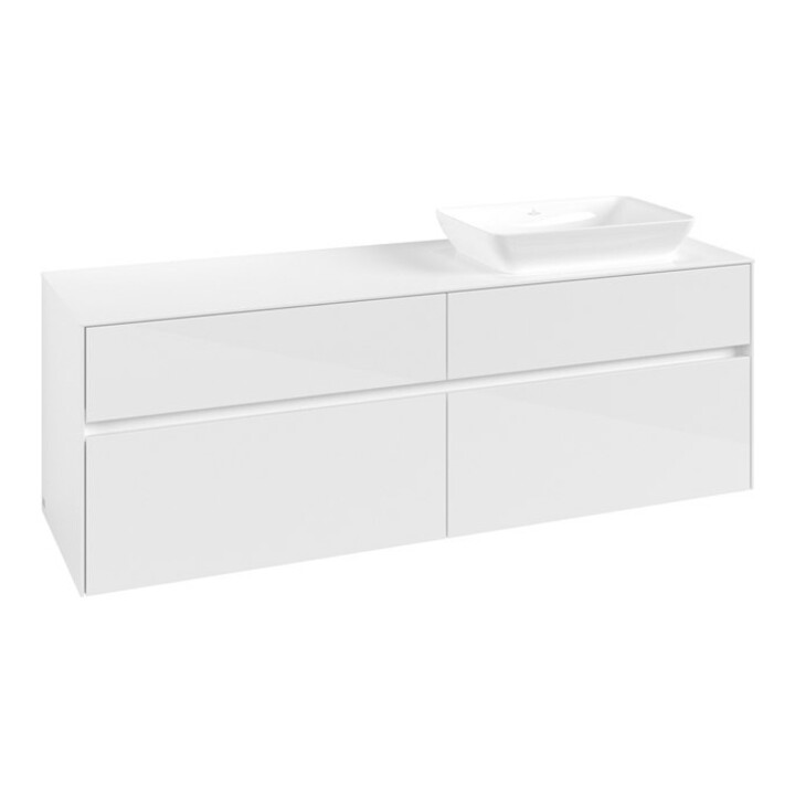 V&B Meuble sous lavabo Collaro 160x54,8x50cm, LV droite, blanc brillant