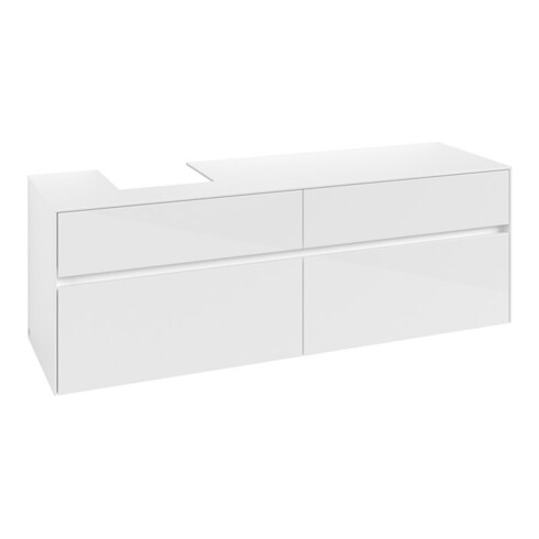 V&B Meuble sous-lavabo Collaro 160x54,8x50cm, LV gauche, blanc brillant