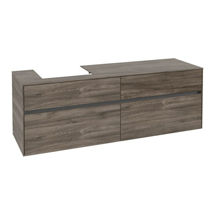 V&B Meuble sous lavabo Collaro 160x54,8x50cm, LV gauche, chêne pierre
