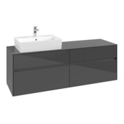 V&B Meuble sous lavabo Collaro 160x54,8x50cm, LV gauche, gris brillant