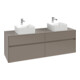 V&B Meuble sous-lavabo Collaro 160x54,8x50cm, pour 2 vasques, avec LED, blanc Oa-1