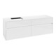 V&B Meuble sous-lavabo Collaro 160x54,8x50cm, vasque à gauche, blanc brillant-1