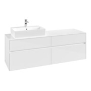 V&B Meuble sous-lavabo Collaro 160x54,8x50cm, vasque à gauche, blanc brillant-3