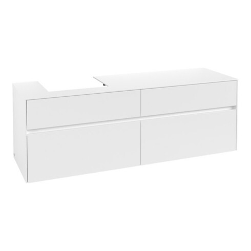 V&B Meuble sous-lavabo Collaro 160x54,8x50cm, vasque à gauche, blanc mat