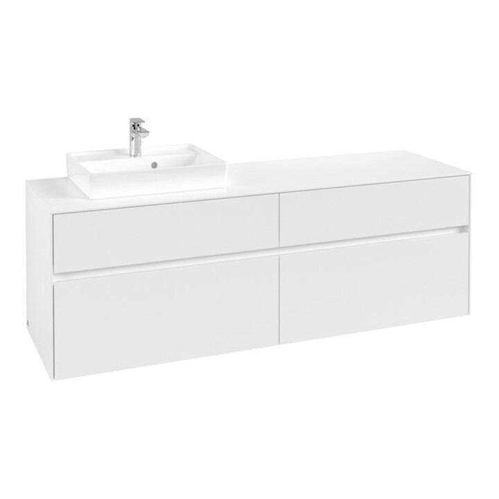 V&B Meuble sous-lavabo Collaro 160x54,8x50cm, vasque à gauche, blanc mat