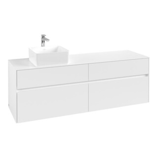 V&B Meuble sous lavabo Collaro 160x54,8x50cm, vasque à gauche, blanc mat