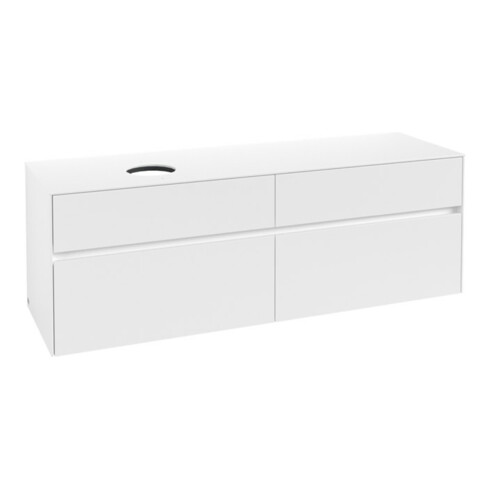 V&B Meuble sous lavabo Collaro 160x54,8x50cm, vasque à gauche, blanc mat