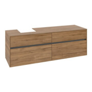 V&B Meuble sous lavabo Collaro 160x54,8x50cm, vasque à gauche, chêne Kansas