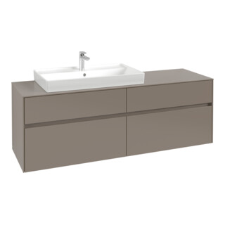 V&B Meuble sous lavabo Collaro 160x54,8x50cm, vasque à gauche, vert doux