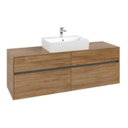 V&B Meuble sous-lavabo Collaro 160x54,8x50cm, vasque centrale, chêne Kansas