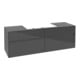 V&B Meuble sous lavabo Collaro 160x54,8x50cm, vasque centrale, gris brillant-1