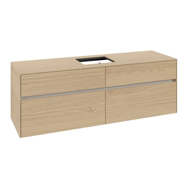 V&B Meuble sous lavabo Collaro 160x54,8x50cm, vasque centrée, chêne nordique
