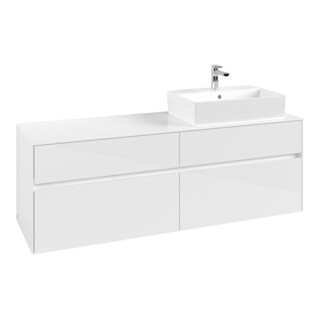 V&B Meuble sous lavabo Collaro 160x54,8x50cm, vasque droite, blanc brillant