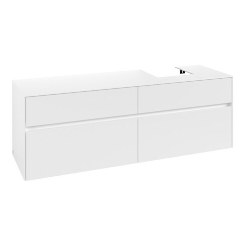 V&B Meuble sous lavabo Collaro 160x54,8x50cm, vasque droite, blanc mat