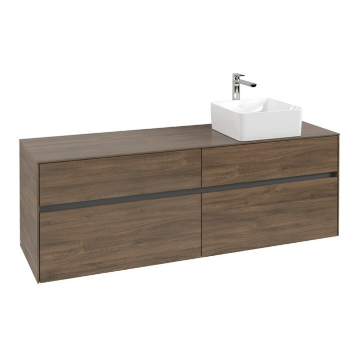 V&B Meuble sous lavabo Collaro 160x54,8x50cm, vasque droite, chêne Arizona
