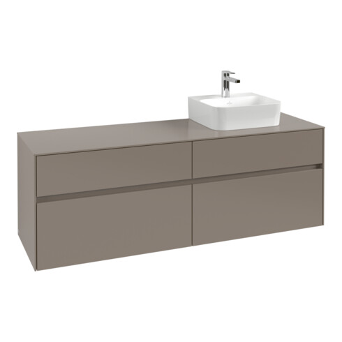 V&B Meuble sous lavabo Collaro 160x54,8x50cm, vasque droite, chêne blanc