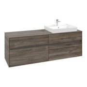 V&B Meuble sous lavabo Collaro 160x54,8x50cm, vasque droite, chêne pierre-3