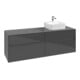 V&B Meuble sous lavabo Collaro 160x54,8x50cm, vasque droite, gris brillant-1