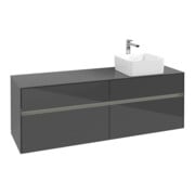 V&B Meuble sous-lavabo Collaro 160x54,8x50cm, vasque droite, LED 12W, glo Gr
