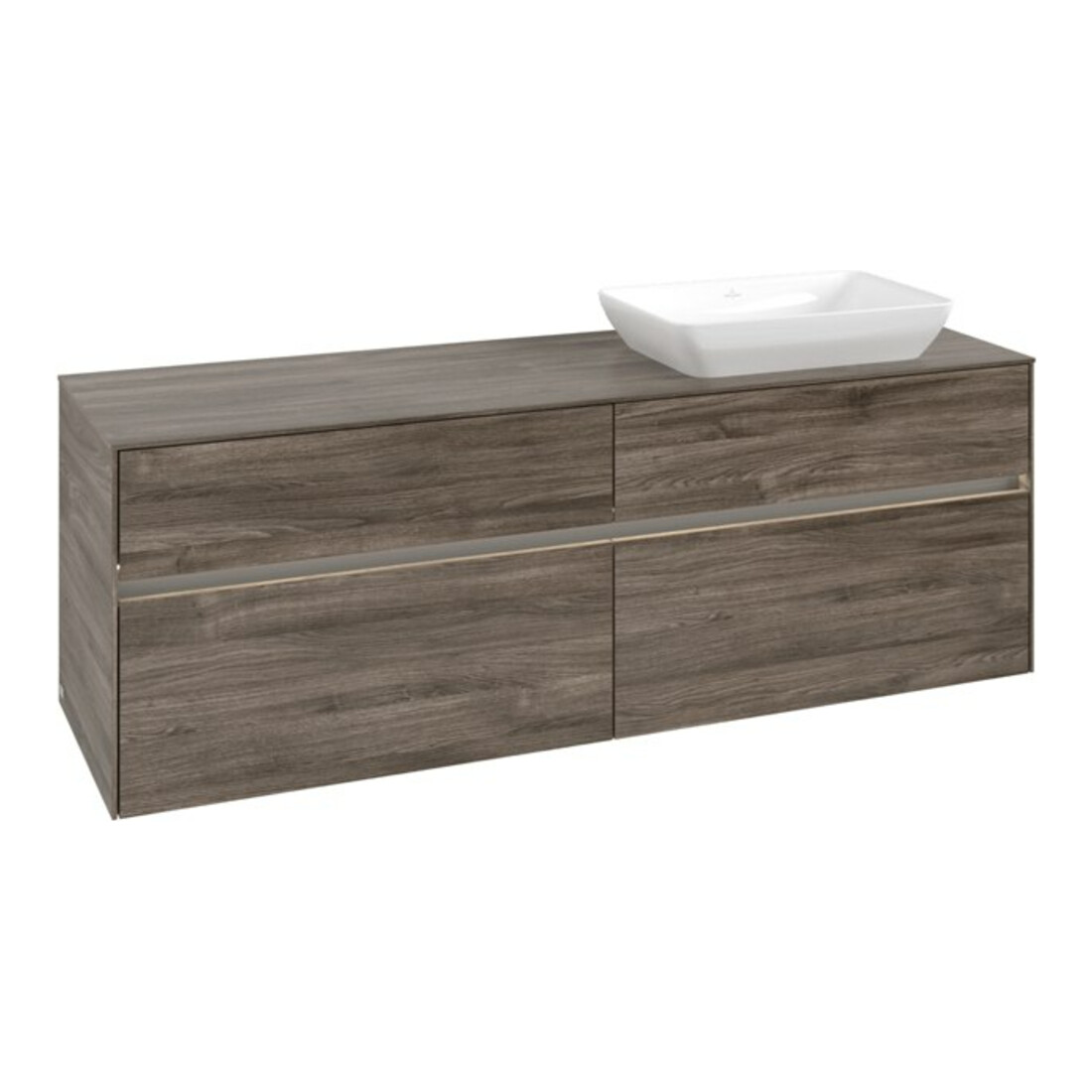 V&B Meuble sous-lavabo Collaro 160x54,8x50cm, vasque droite, LED 12W, st. Oa