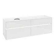 V&B Meuble sous-lavabo Collaro 160x54,8x50cm, WT l, LED 12W, blanc brillant-3