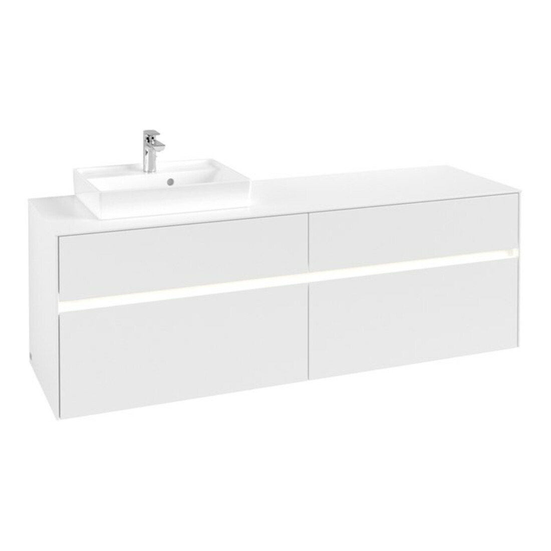 V&B Meuble sous-lavabo Collaro 160x54,8x50cm, WT l, LED 12W, blanc mat