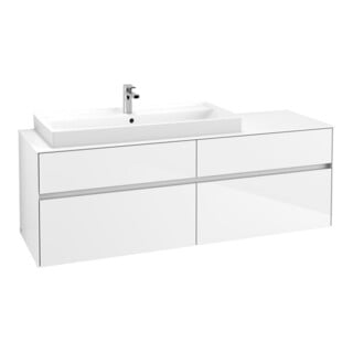 V&B Meuble sous lavabo Collaro 160x54,8x50cm, WT l, m LED, glo wh.