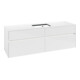V&B Meuble sous lavabo Collaro 160x54,8x50cm, WT mi, LED 12W, blanc glo