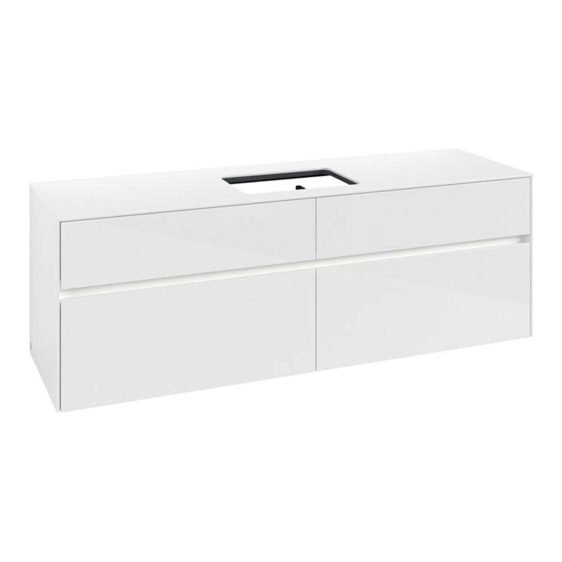V&B Meuble sous lavabo Collaro 160x54,8x50cm, WT mi, LED 12W, blanc glo
