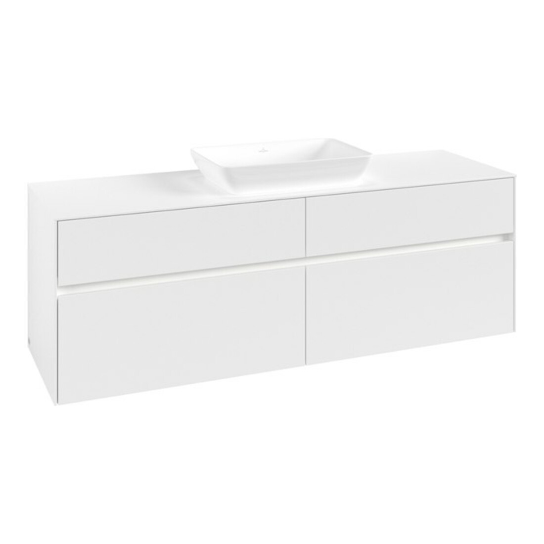V&B Meuble sous-lavabo Collaro 160x54,8x50cm, WT mi, LED 12W, blanc mat