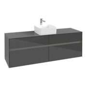 V&B Meuble sous lavabo Collaro 160x54,8x50cm, WT mi, LED 12W, glo Gr