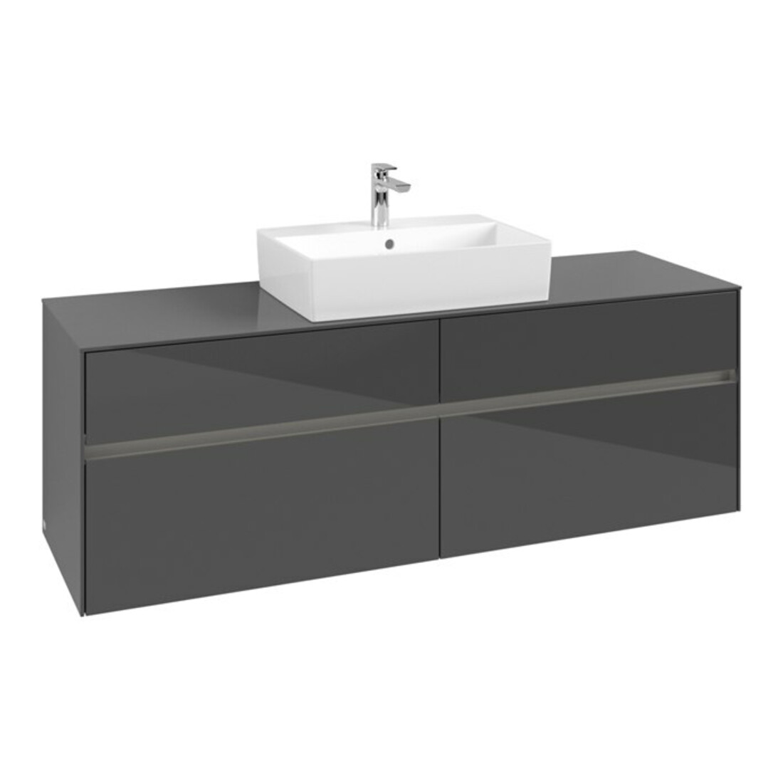 V&B Meuble sous lavabo Collaro 160x54,8x50cm, WT mi, LED 12W, glo Gr