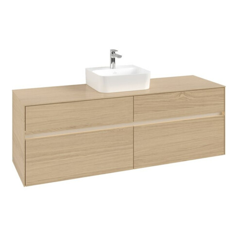 V&B Meuble sous lavabo Collaro 160x54,8x50cm, WT mi, LED 12W, Nord Oa