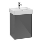 V&B Meuble sous-lavabo Collaro 41x54,6x34,4 cm, lavabo intégré, raccord droit, brillant gris